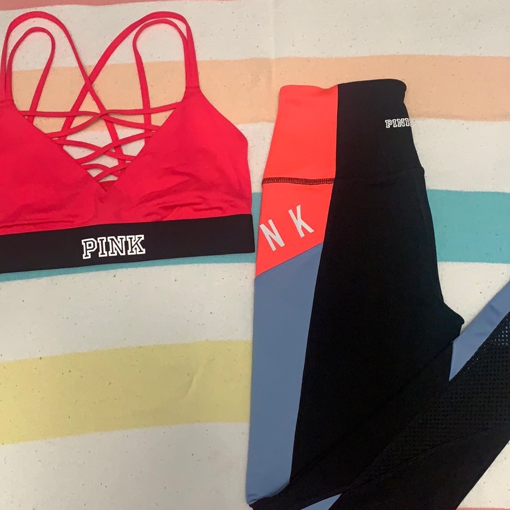 Pink Victoria Secret Sport set Bra & Leggings